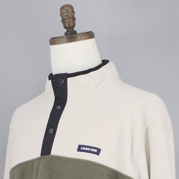 NWT LANDS' END Men's Heritage Fleece Pullover Oeko-Tex Forest Moss Green Size XL - Picture 5 of 10